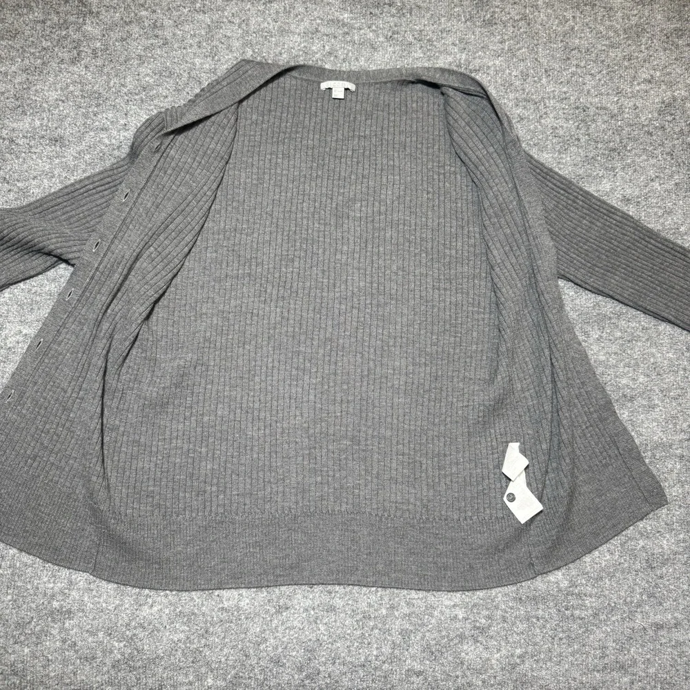 COS 100% Wool Button Up Cardigan Sweater Gray Minimalist Capsule Womens Size L - Picture 5 of 12